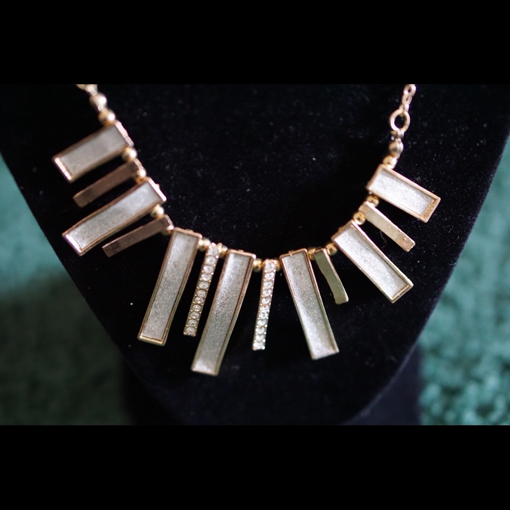 Crystal charm statement necklace